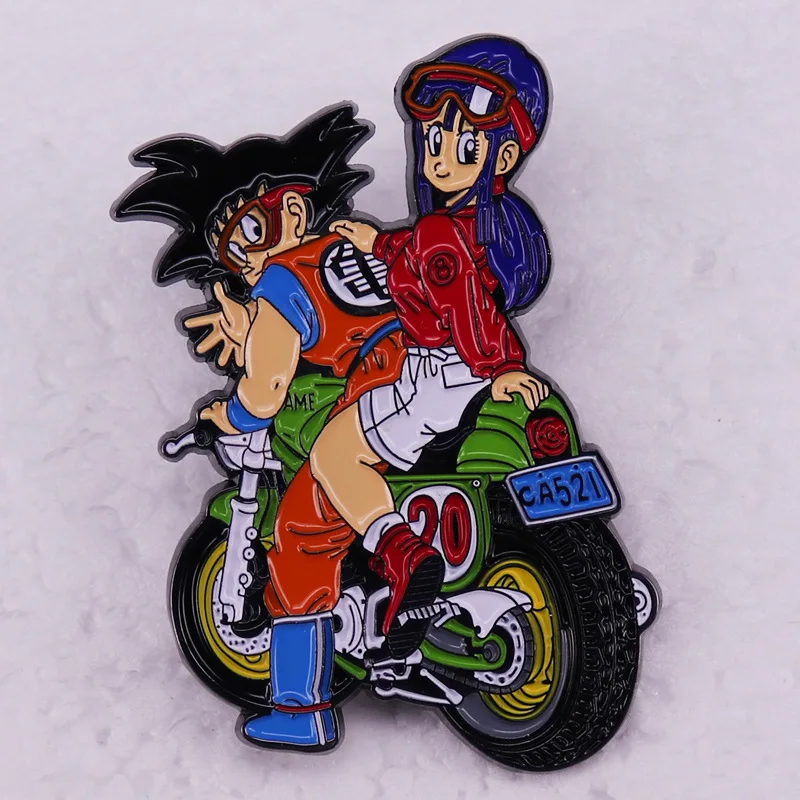 Dragon Ball Wukong And Chichi Anime Lapel Pins Backpack Jeans Enamel Brooch Pin Women Fashion Jewelry Gifts Cartoon Badges