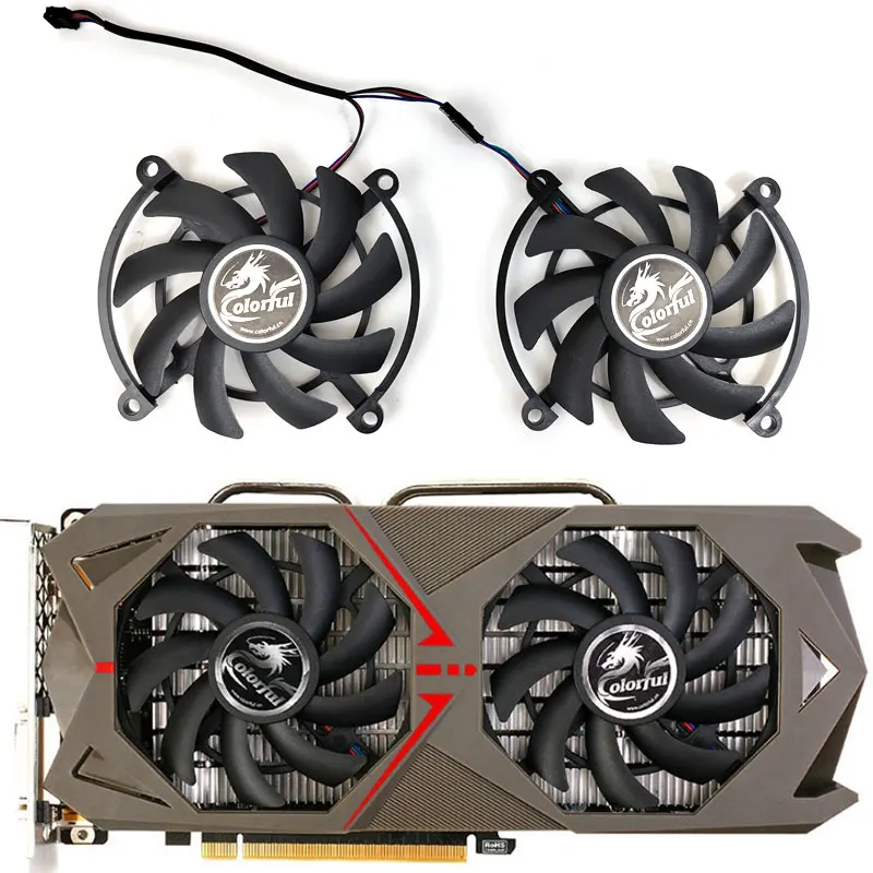 NEW 85MM 4PIN GTX 1060-6GD5 GPU Fan，For Colorful GeForce GTX 1060 1070 Graphics card cooling fan