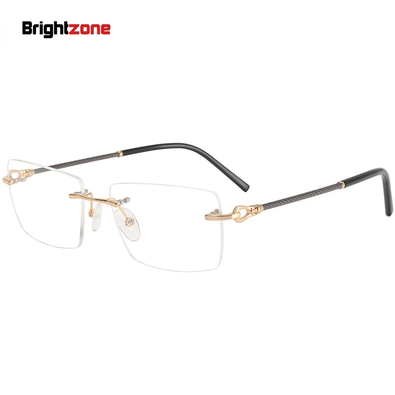 

Brightzone Korean Rimless Oversize Square Glasses Frames Men Titanium Prescription Eyewear Optical Eyeglasses Spectacle Brillen