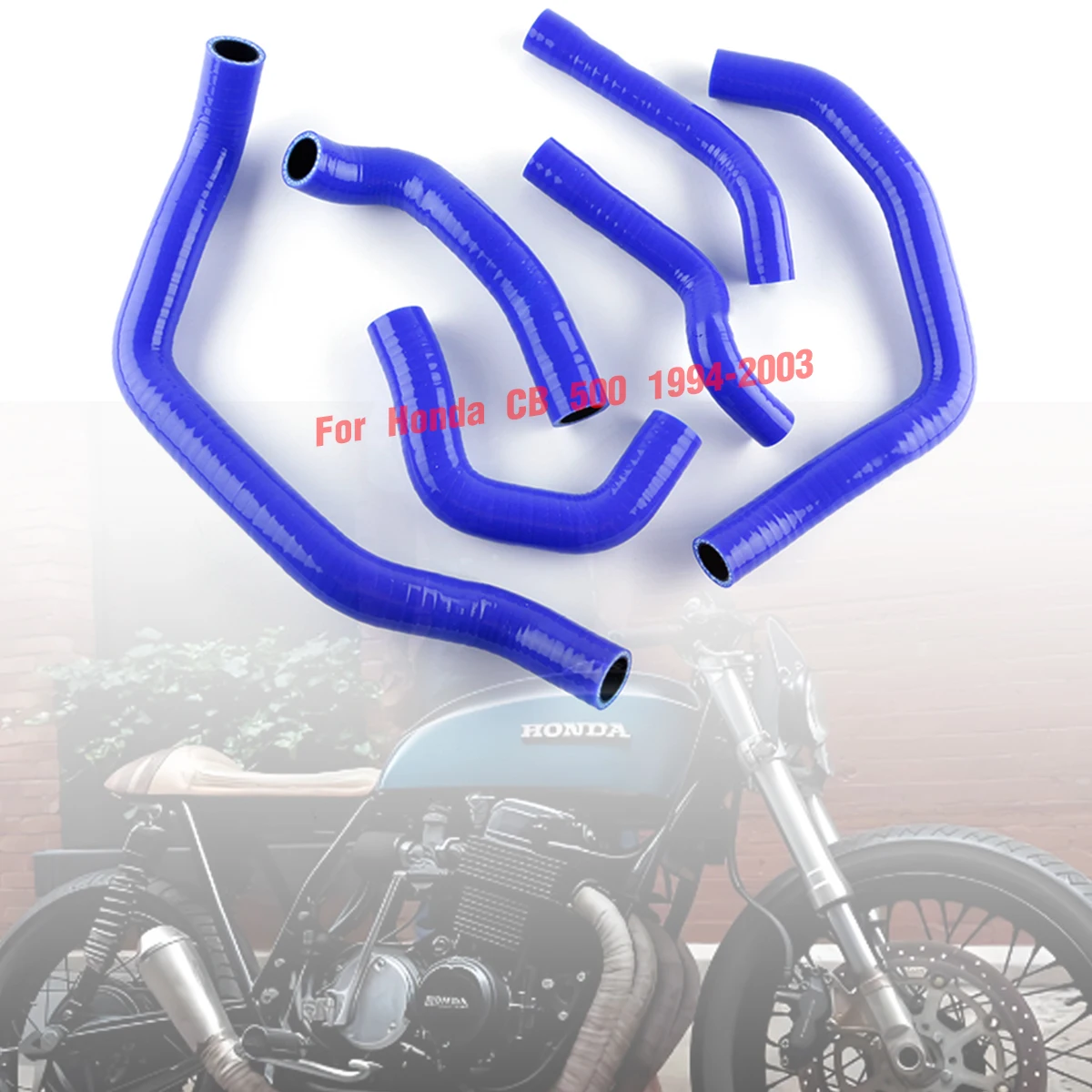 

6pcs Black For 1994-2003 Honda CB500 CB 500 Silicone Radiator Coolant Hose Tube Kit 1995 1996 1997 1998 1999 2000 2001 2002