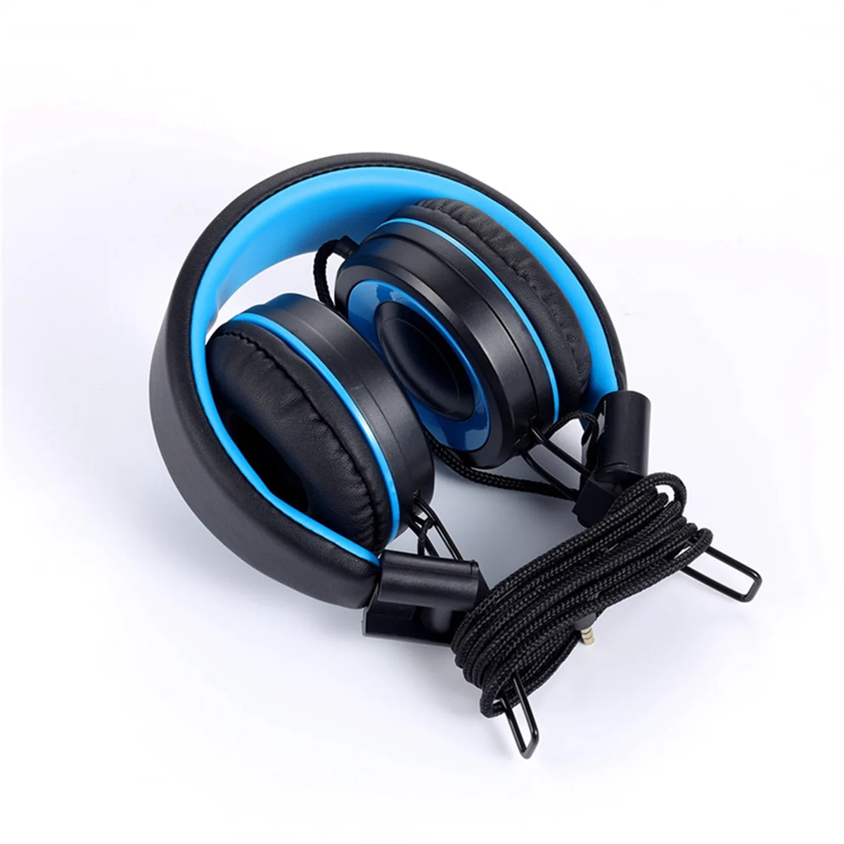 SCLS 子供用ヘッドフォン ヘッドセット 有線 カラフル ラップトップ タブレット 電話 学習用 オンラインクラス ヘッドフォン ブラック+ブルー