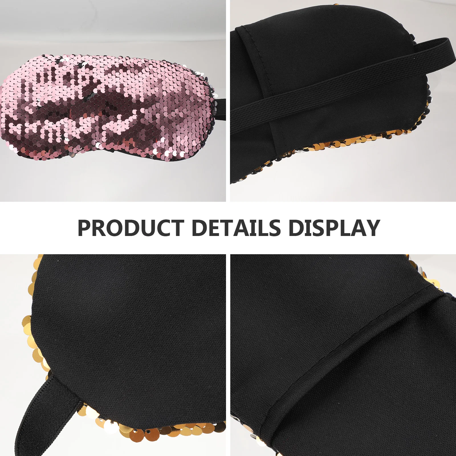 

7pcs Sequin Eye Mask Double Sided Soft Travel Sleep Blindfold Elastic Light Home Hotel Train Relax Muscles Pyjamas
