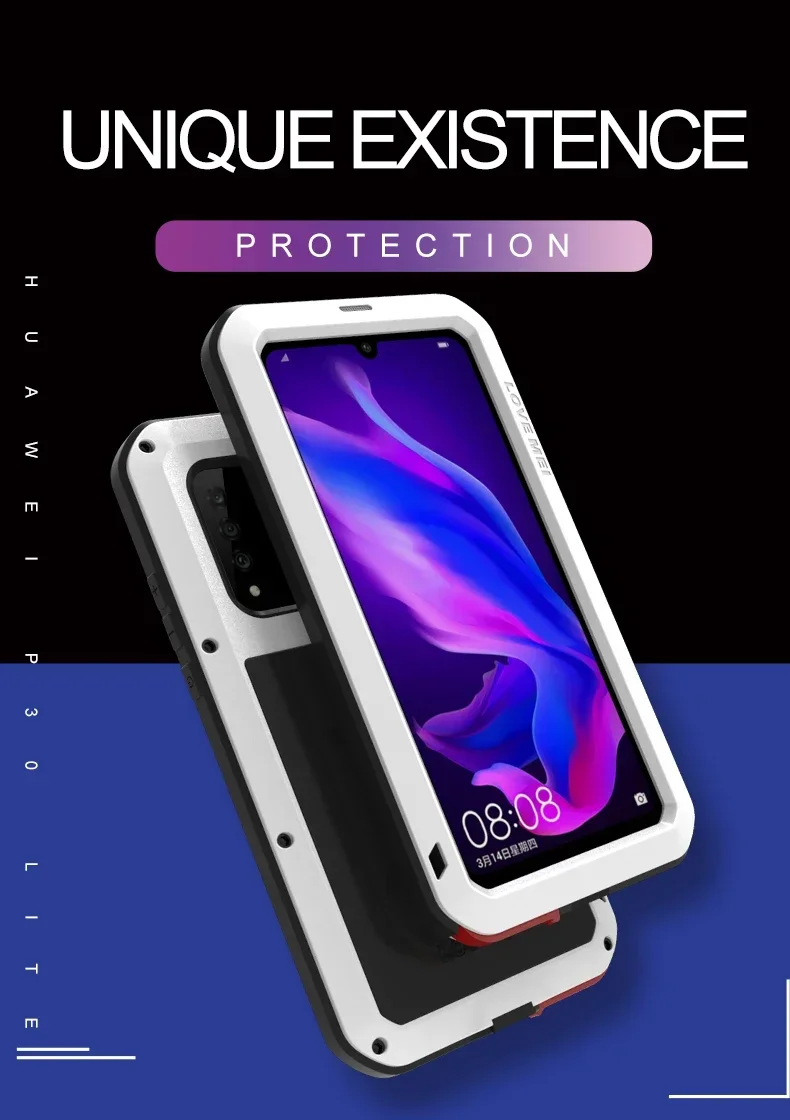 LOVE MEI Metal Waterproof Case For Huawei P50 P40 P30 P20 Pro Lite Shockproof Cover For Huawei Mate 40 30 Pro Cover Capa