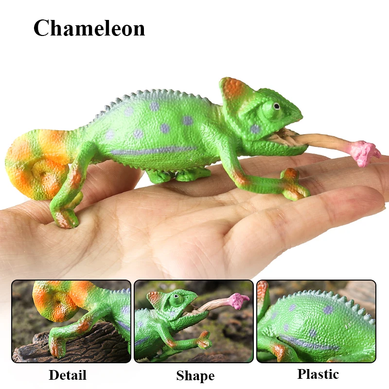 Oenux Neue Simulation Wilde Reptil Tiere Action-figuren Eidechse Modell Figuren Kinder Bildung Kognitive Szene Dekoration Spielzeug – Detail 5