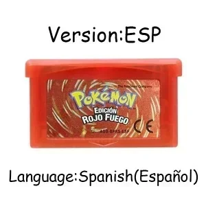 GBA Game Cartridge 32Bit Video Game Console Card Pokemon Emerald FireRed LeafGreen Ruby Sapphire Shiny Label NOE/FRA/ESP Versie