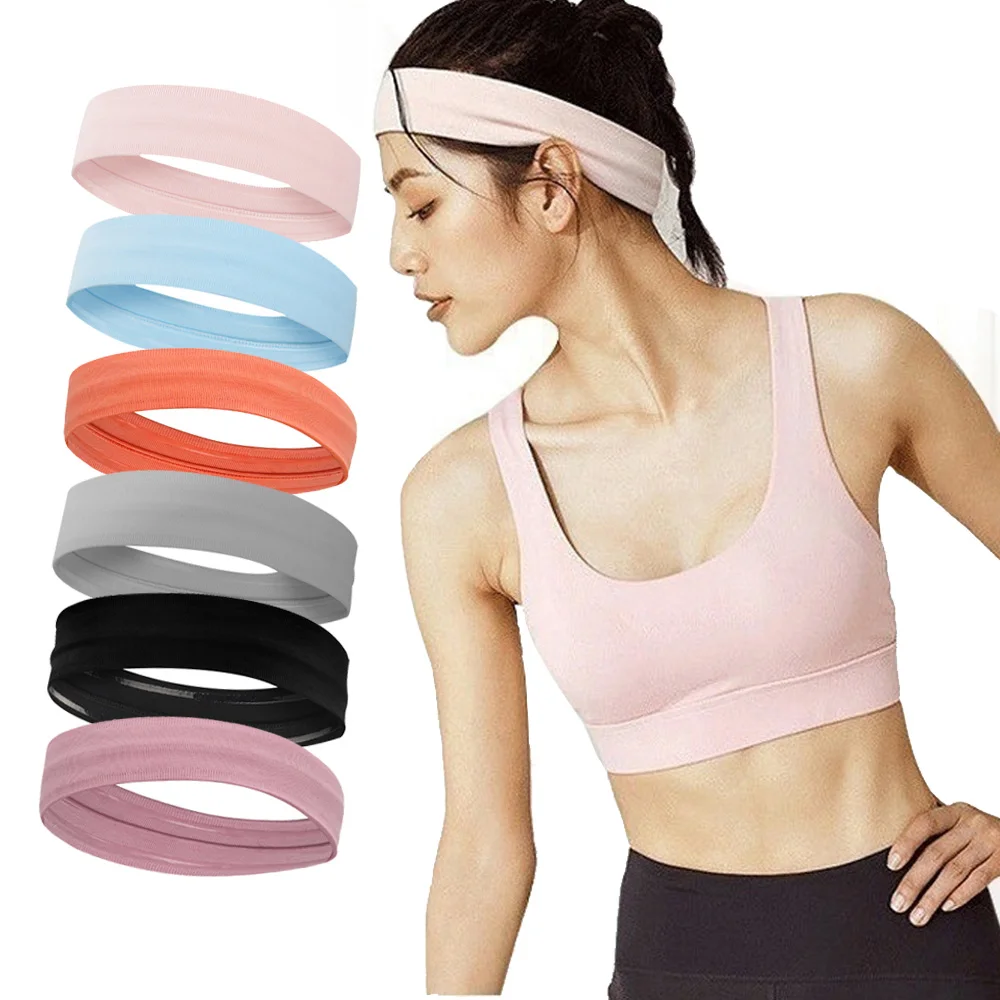 Simple Sports Quick Dry Women Headbands for Women Yoga Non Slip Elastic Cycling Running Exercising Sweatband Workout Turban