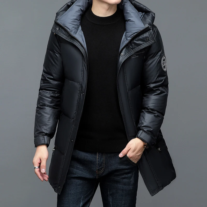 Winter Hooded Down Jacket Men High Quality Thick Warm Fashion 90 Duck Down Casual Fluffy Puffer Coat Puffer Jacket Man Clothes