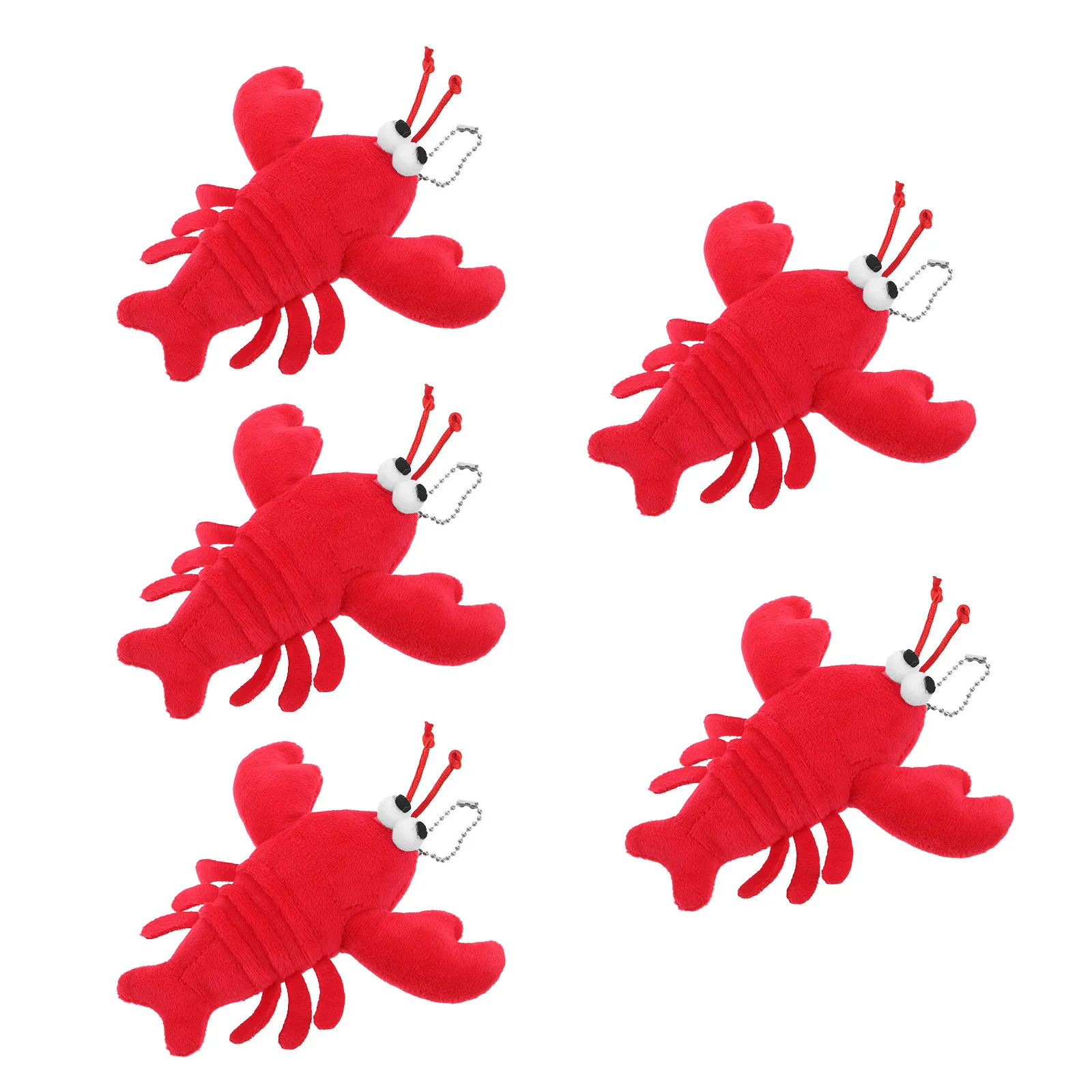 

Набор из 5 брелоков-раков: милые плюшевые подвески для сумок, рюкзаков, кошельков, кулоны-лобстеры на цепочке, подарок на фестиваль