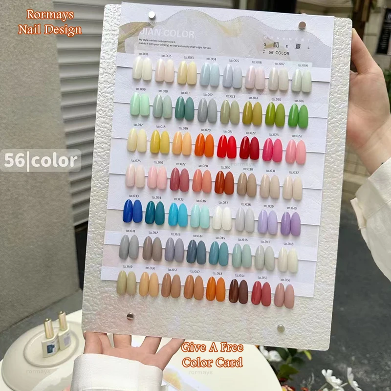 Rormays Summer Rainbow gel Polishing 56 PCS Mixed Varnish Soaking Semi Permanent Macaron Shining UV LED Nail gel Special Salon