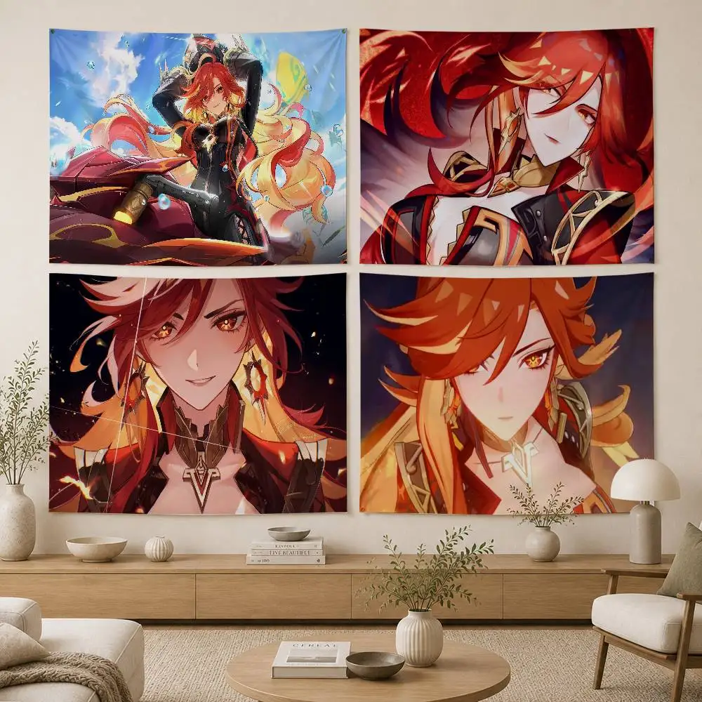 M-Mavuika G-Genshin I-Impact Flag Digital Printing Banner for Garage Wall Out Door Decoration