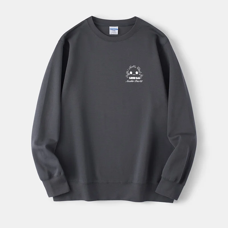 

Свитшот Goodbai Round Ne свободного кроя в уличном стиле с длинными рукавами и принтом, повседневный топ для мужчин и женщин