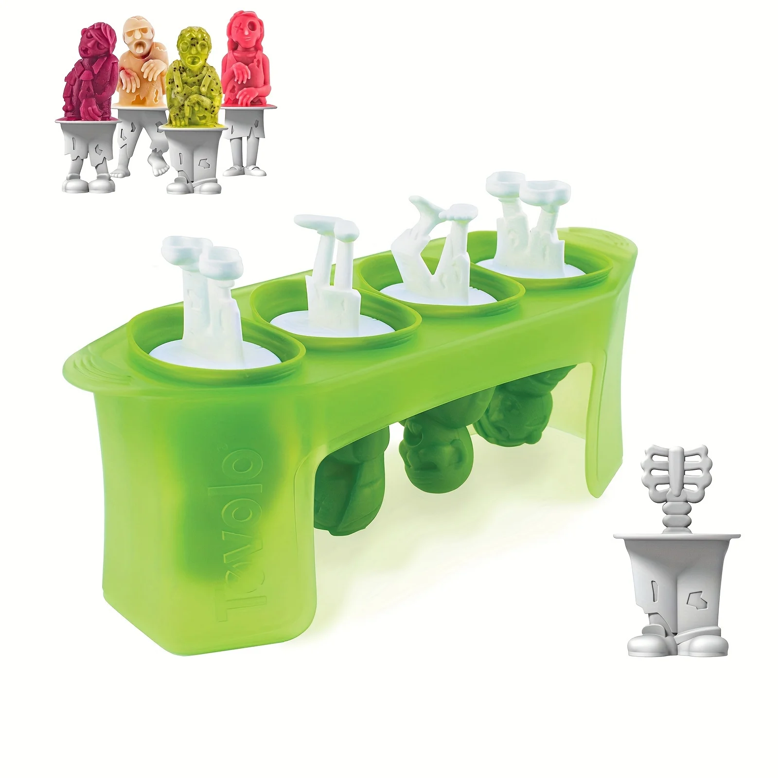 1pc, Popsicle Mold, Creative Popsicle Mold, Cartoon Zombie Popsicle Mold, Ice Cream Mold,  Ice Cube Box, Household Popsicle Mold