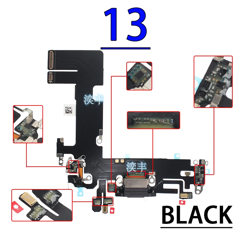 USB Port Charger Dock Connector Mic Cable for IPhone 13P 13PM 14P 14PM 13 14 Pro Max Plus Dock Charging Board Flex Module