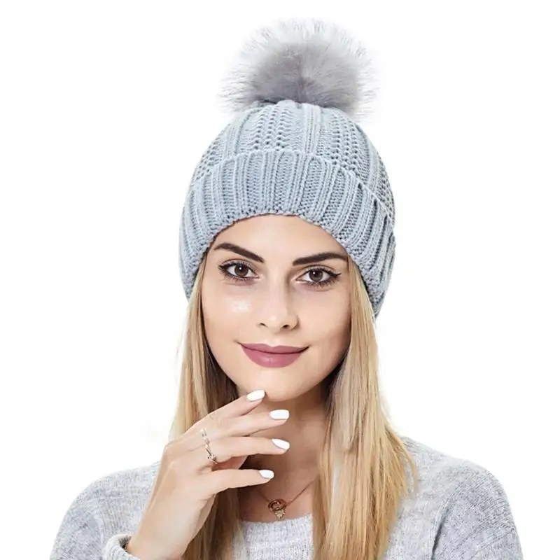 

652F Fashion Knitted Hat Color for w/ Foldable Thick Hat Casual Fall