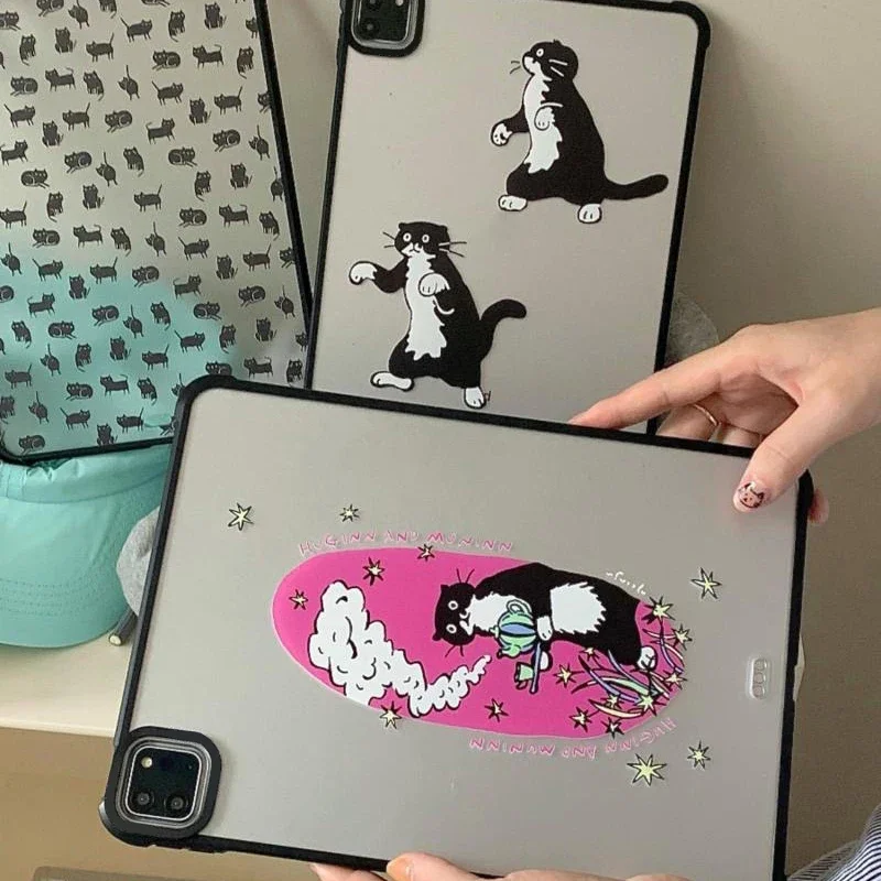 

Cute Black Cat Acrylic Protective iPad Case Cover for iPad Mini 6 Air 4 5 iPad Pro 2020 2021 2022