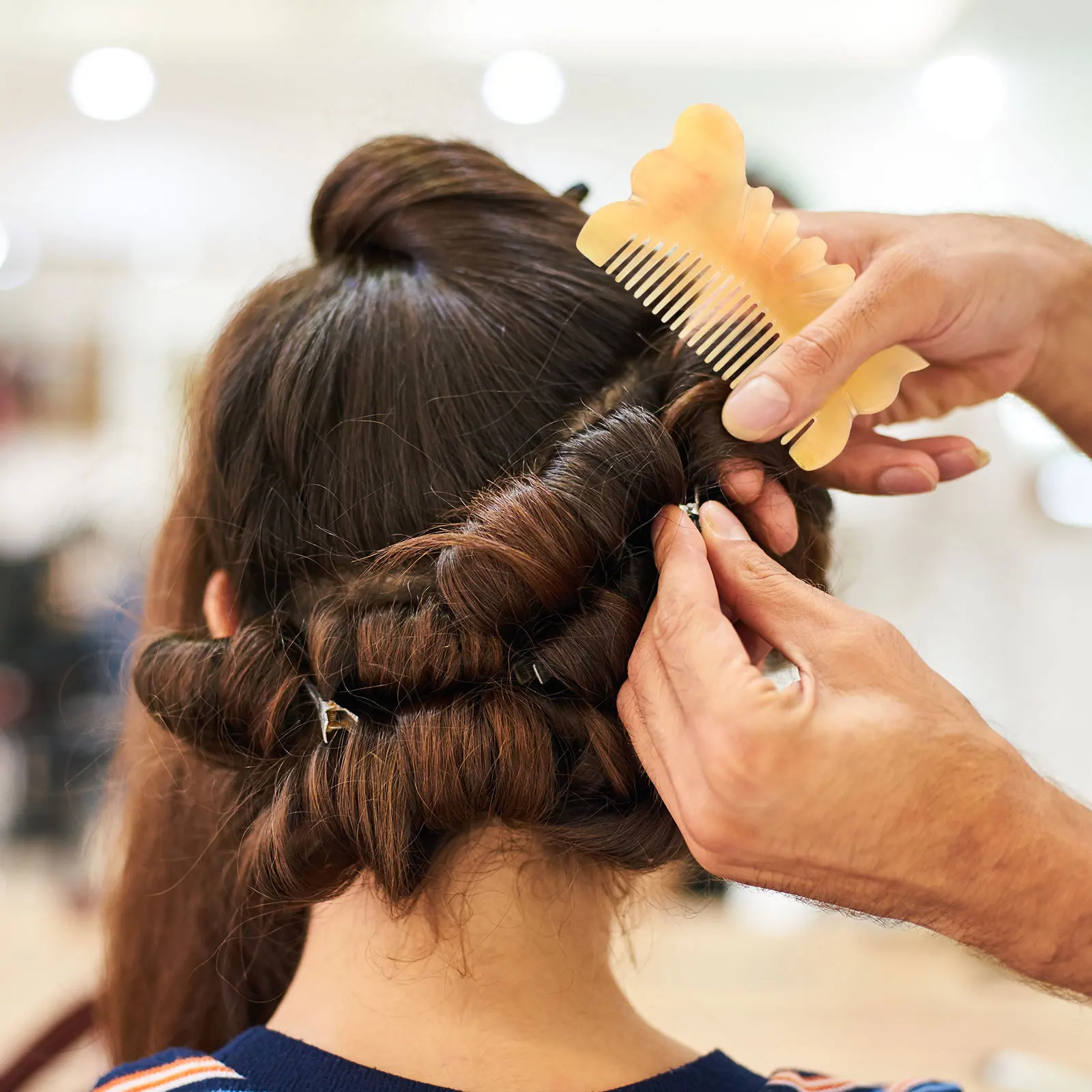 

Butterfly Horn Comb Handmade Thickened Detangler for Scalp Massage Hair Care Portable Travel Wide Tooth Anti Static Natural Horn