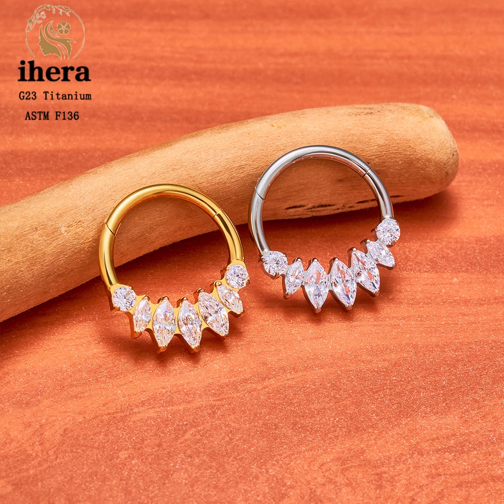ASTM F136 Titan Birnenförmiger Zirkonia Nasenring 16G Klappbarer Clicker Segment Daith Ohrring Hoop Septum Knorpel Conch Helix Piercing Schmuck – Detail 26