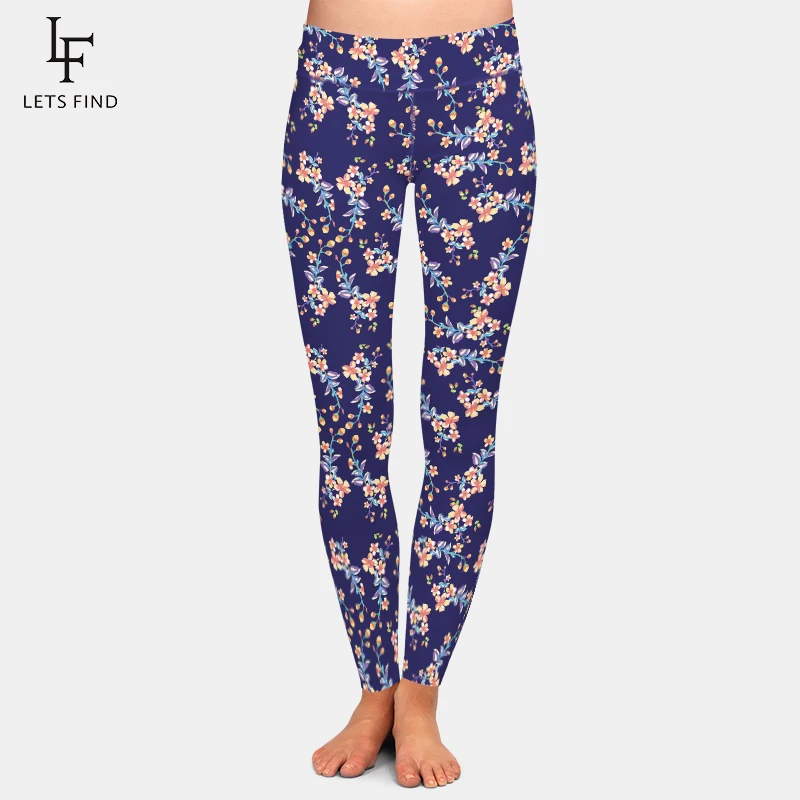 

LETSFIND New 3D Beautiful Floral Digital Printing Girl Fitness Pants Fashion High Waist Elastic Woman's Full Leggings