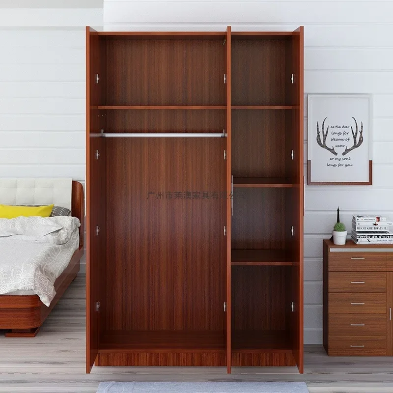 Wardrobe storage modern simple simple solid wood rental room with small cabinets simple home bedroom wardrobe