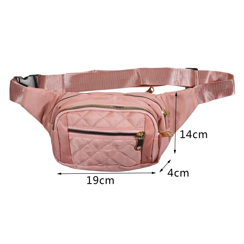 Women Plaid Waist Bag Female Oxford Waterproof Belt Bags Designer Crossbody Chest Bag Ladies Fashion Fanny Pack Banana Hip Purse