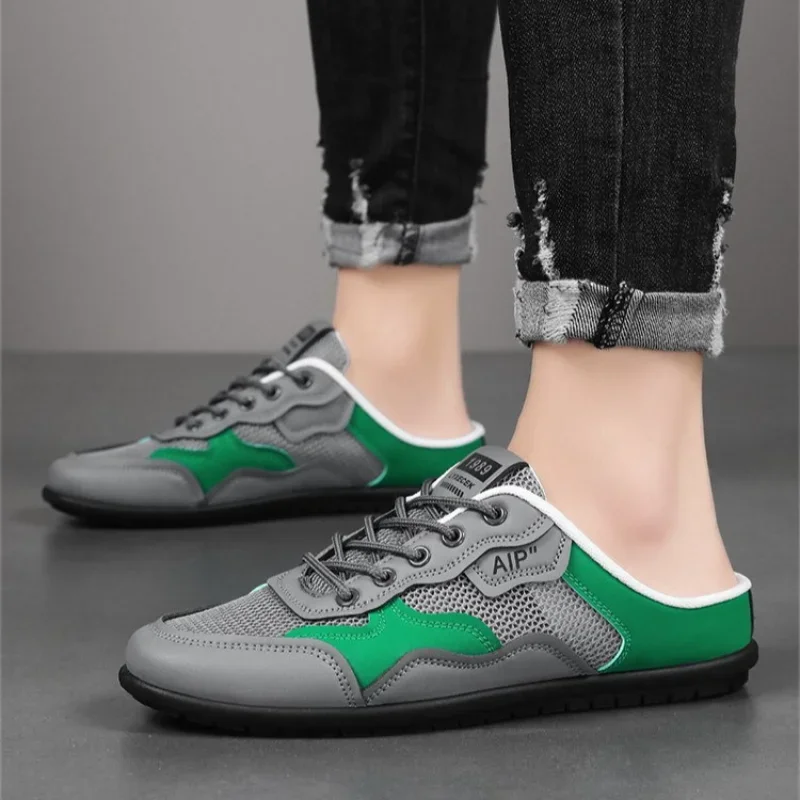 حجم 48 الرجال نصف النعال شبكة تنفس خفيفة الوزن حذاء كاجوال للرجال لا زلة Oft سوليد الراحة أحذية مسطحة Zapatos Hombre #6