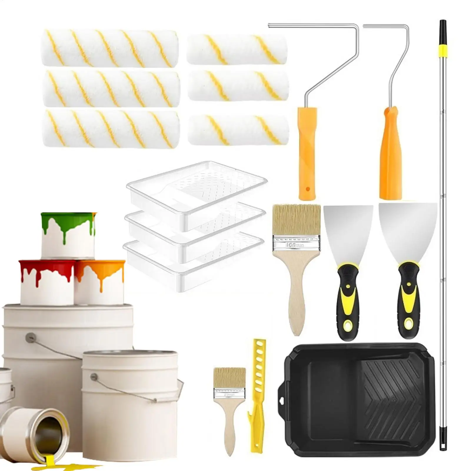 

Paint Brush Roller Multifunctional Painting Roller With Telescopic Pole House Projects Renovation Accessory For Decorations