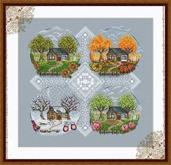 MM210201 Home Fun Cross Stitch Kit Package Greeting Needlework Counted Cross-Stitching Kits New Style Joy Sunday Kits Embroidery