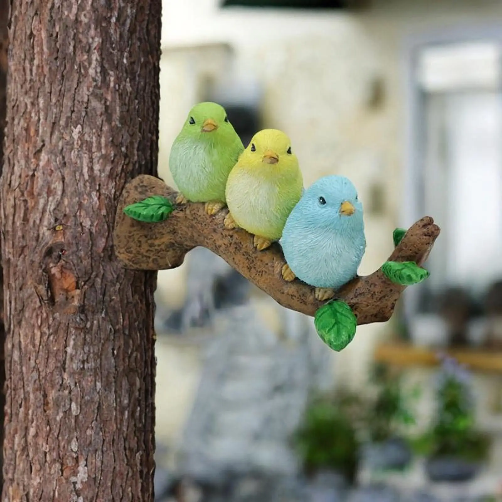 

Birds on Branch Statue Resin Figurine Home Decor Modern Indoor Collectible