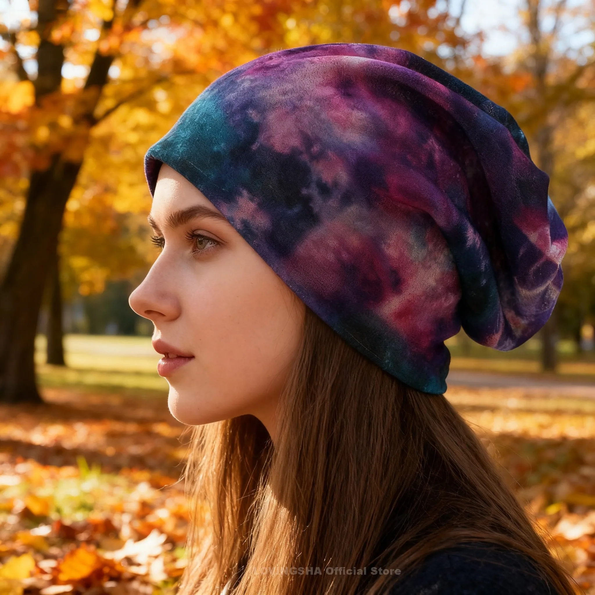 LOVINGSHA Brand Autumn And Winter Dual-use  Vintage Design Hats For Ladies thin Skullies And Beanies Women Scarf Face Mask HT015