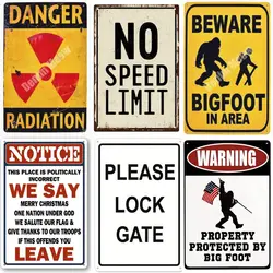Vintage Warning Metal Tin Sign, Bar, Pub, Park, Out Door Plate, Parking Only Posters, Bigfoot Wall Sticker, Retro Home Decor