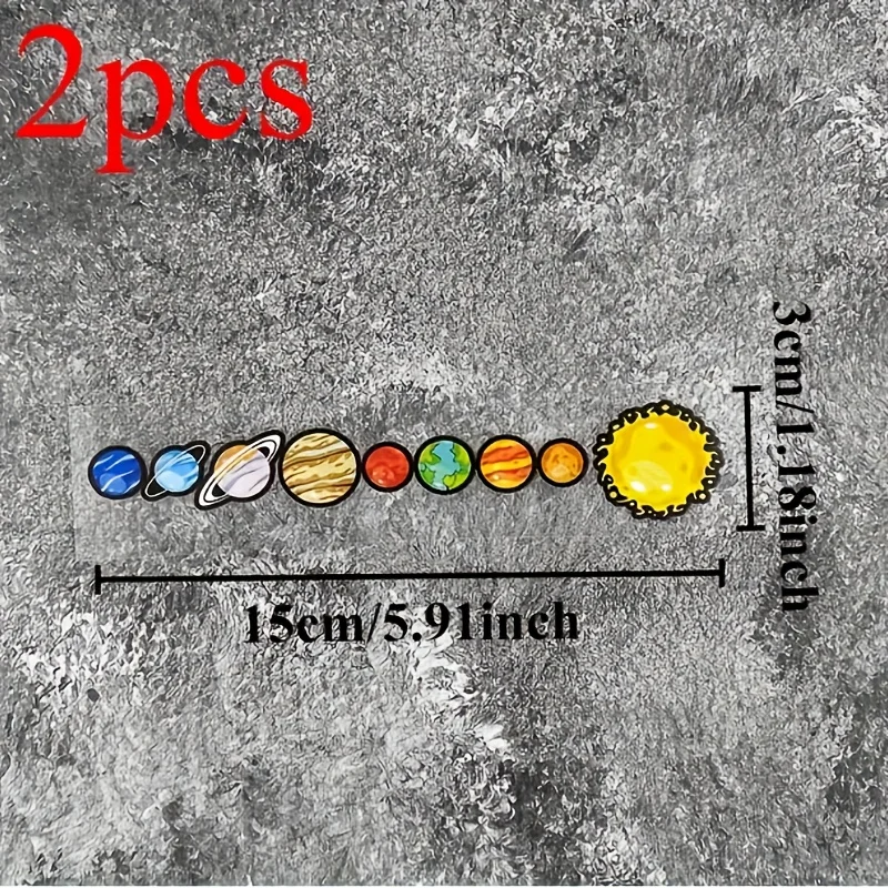 2PCS/SET Solar System Planet Bike Sticker, Waterproof Vinyl Decal for Bicycle Frame Handlebar image 5