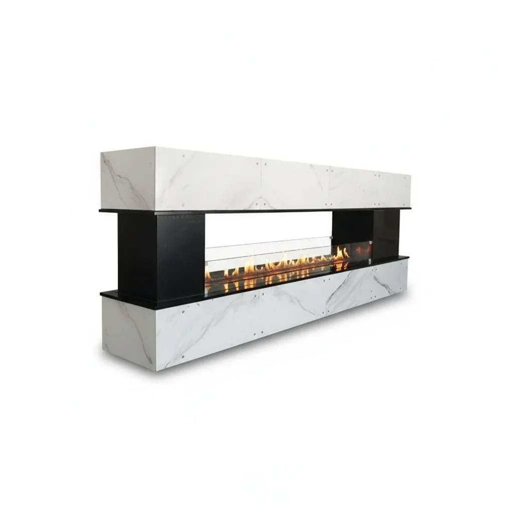 

Indoor Bioethanol Fireplace, 500mm 304 Stainless Steel Insert Ethanol Heater, 3D Effect with Remote Control, Smart Home Heating