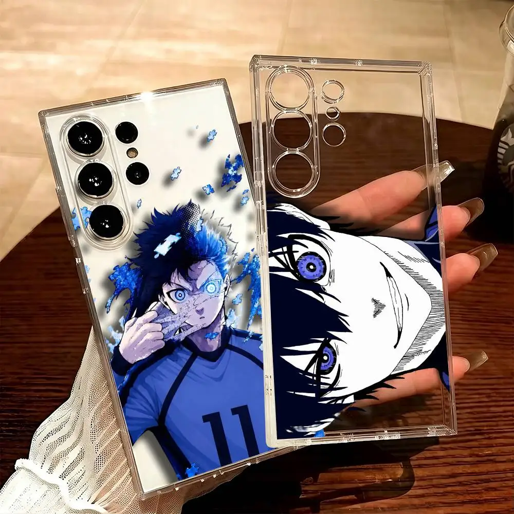 Blue Lock Isagi Yoichi  Phone Case For Samsung S25,S24,S21,S22,S23,S20,Ultra,Plus,lite,fe,5G Transparent Cover
