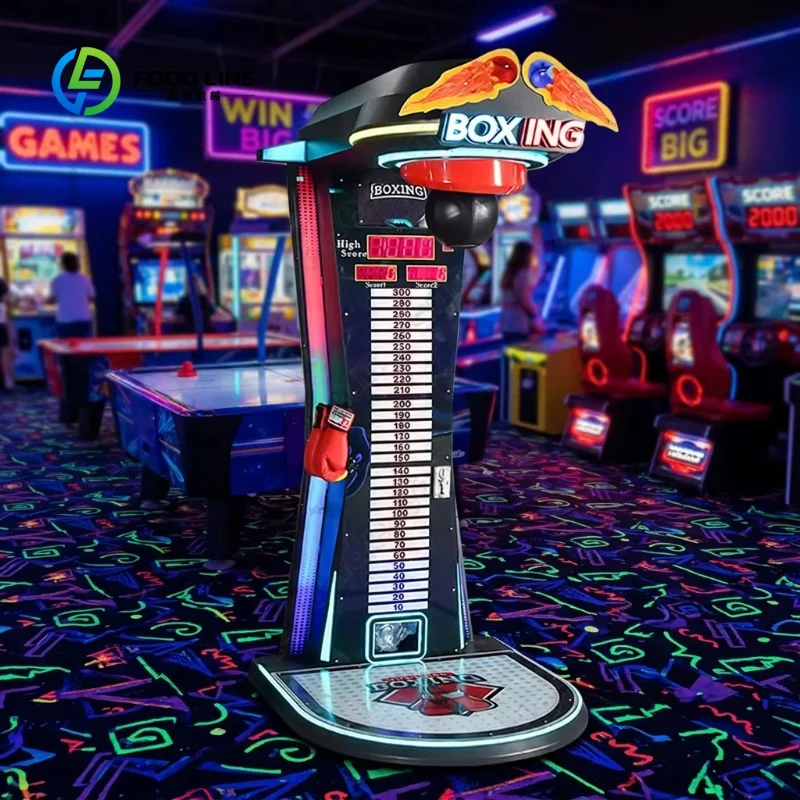 Customized Coin Operated Electronic Arcade Game Punch Machines Metal Boxing Arcade Machine Amusement  Punching Boxing Machine