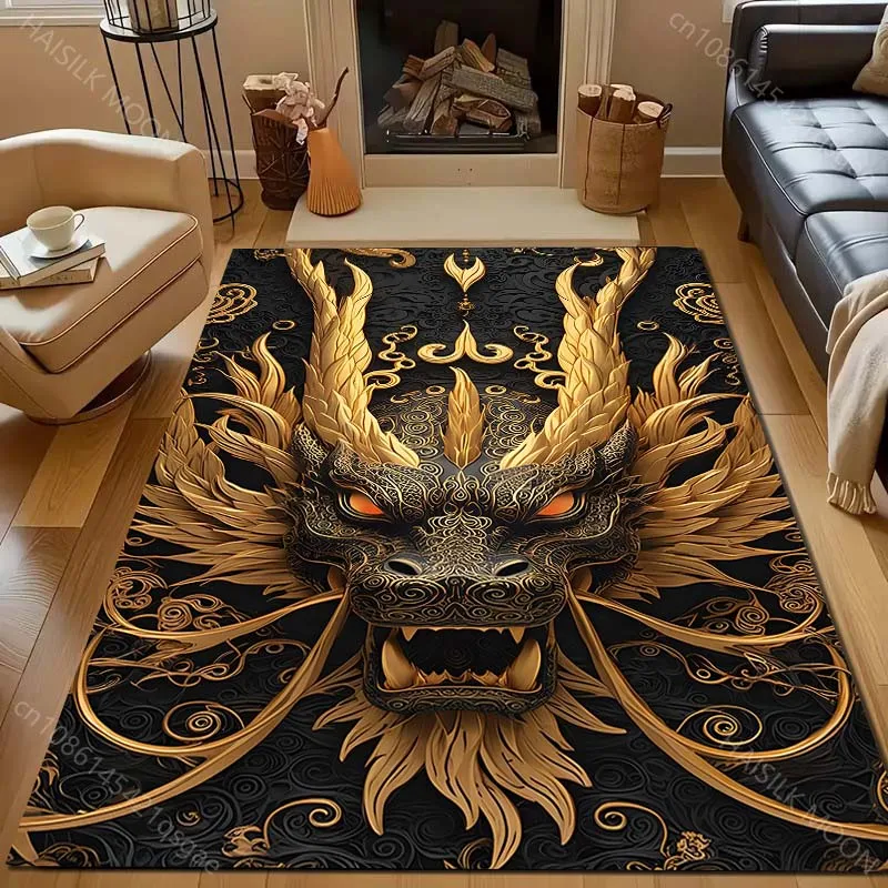 

New To The Mysterious Dragon Totem Printed Carpet! Anti-slip Sound Insulation, Living Room Bedroom Entrance Door Mat Sofa Rugs