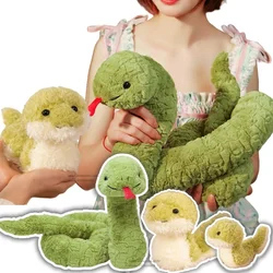 Swag Huge Green Python Snake Plush Toy Cute Light Green Snakes Hug Pillow for Children Boys Birthday Gift