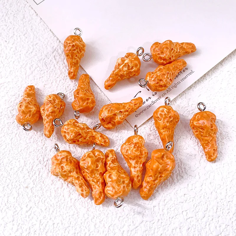 

10pcs Super Mini Chicken Leg Resin Charms Kawaii Roast Chicken Food Small Pendant Diy Crafts For Earring Keychain Jewelry Make