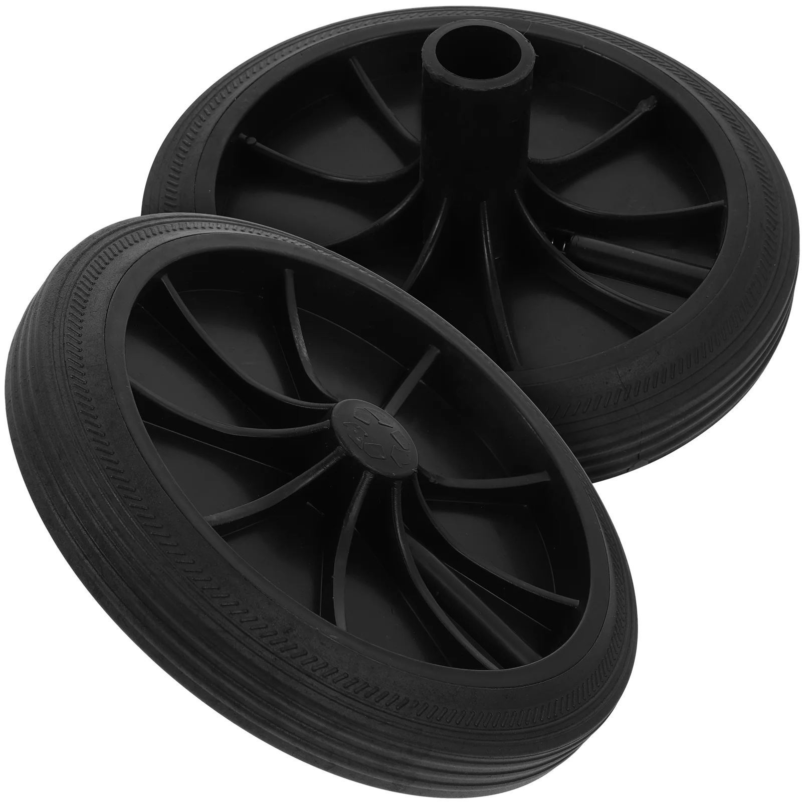 Wheels Garbage Can Caster Trash Spare Parts Storage Bins Case Replacement Black Plastic Wheeled Pulley Dolly