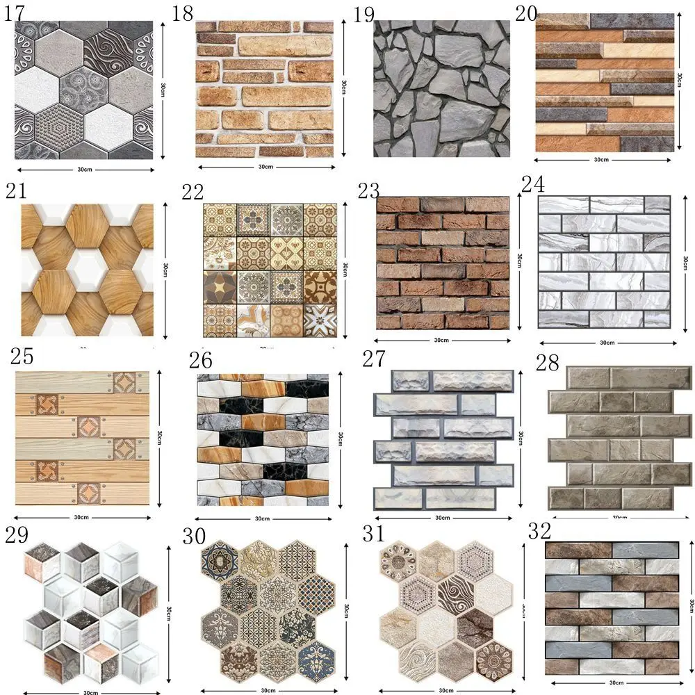 عنبر مجسمة تجديد لوحة الحائط المضادة للبكتيريا 3D خلفية للجدار الديكور خلفية خلفية الجدار صائق #5