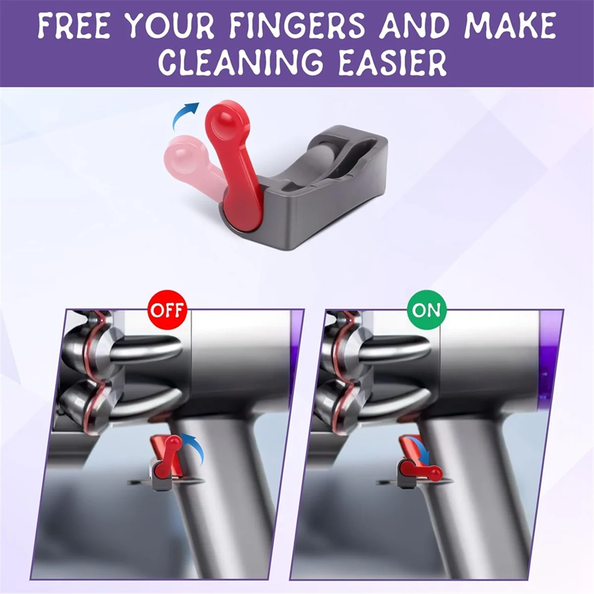 다이슨 V11 V10 용 교체 스위치, 고정 스위치 제어 업그레이드 릴리스 단추, 오프 스위치 제어 클램프