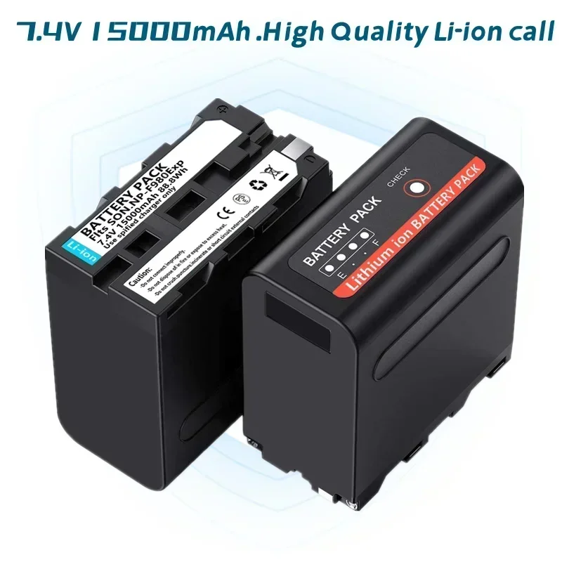 15000mAh NP-F980  Battery Compatible with F960 F970 NPF980 with USB Charging Output for CCD-TRV35 TRV940 CCD-RV100 DCR-TR7