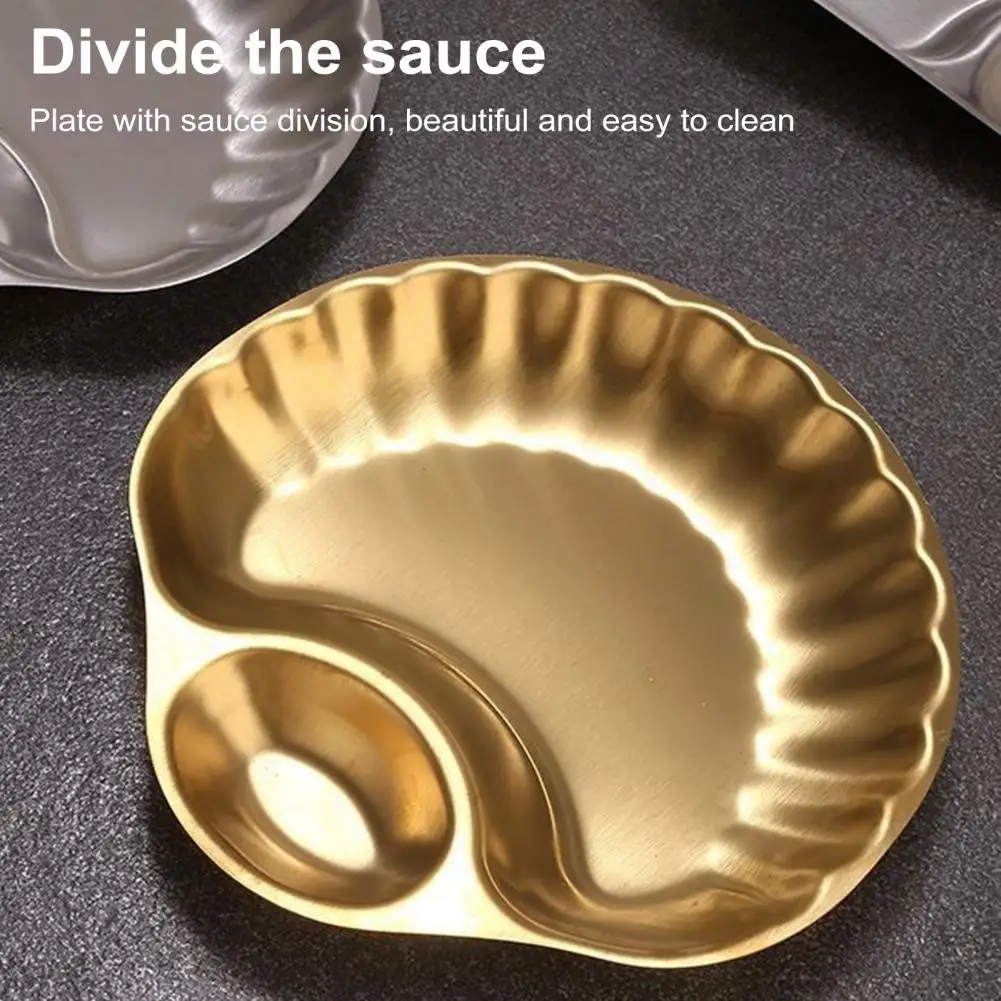Sauce Dish Dipping Bowl Snack Tray with Dipping Bowl Elegant Stainless Steel Snack Tray Set with Dipping Bowl for Serving
