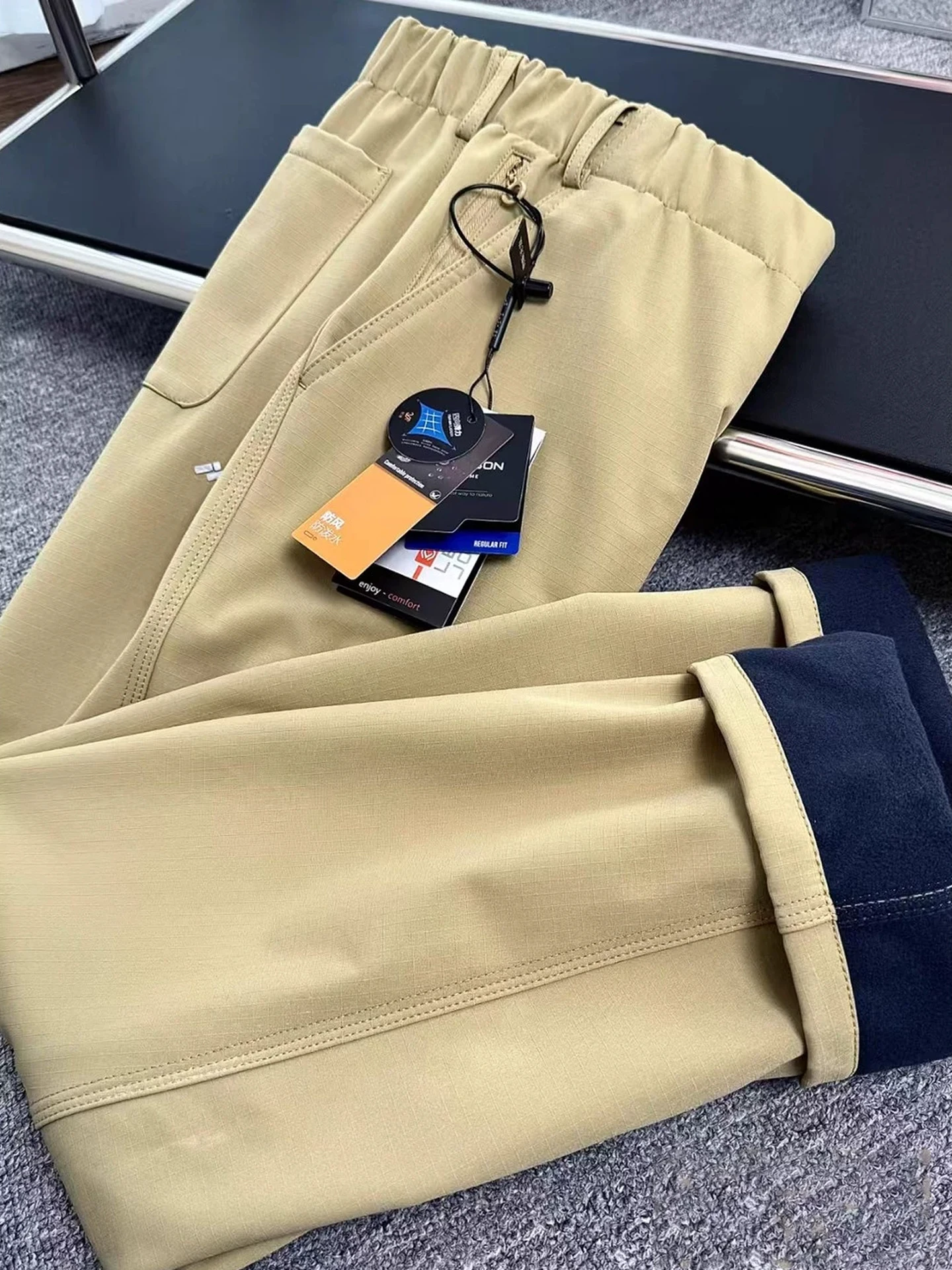 

Мужские утепленные брюки цвета хаки с флисовой подкладкой, водонепроницаемые, для активного отдыха, походов, альпинизма, рабочие, повседневные