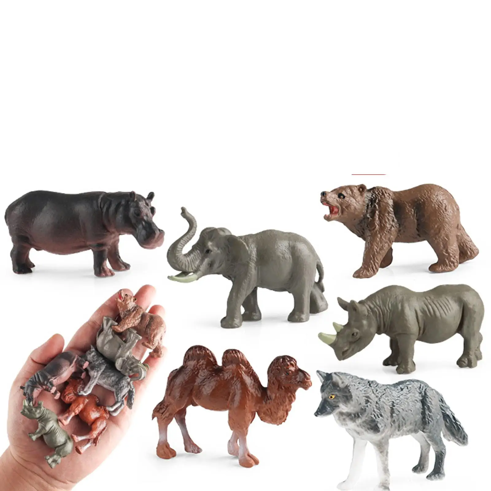 6x6 stuks dieren speelgoed beeldje dier speelset model feestartikelen verjaardagscadeaus taart topper realistisch dierenbeeld in het wild