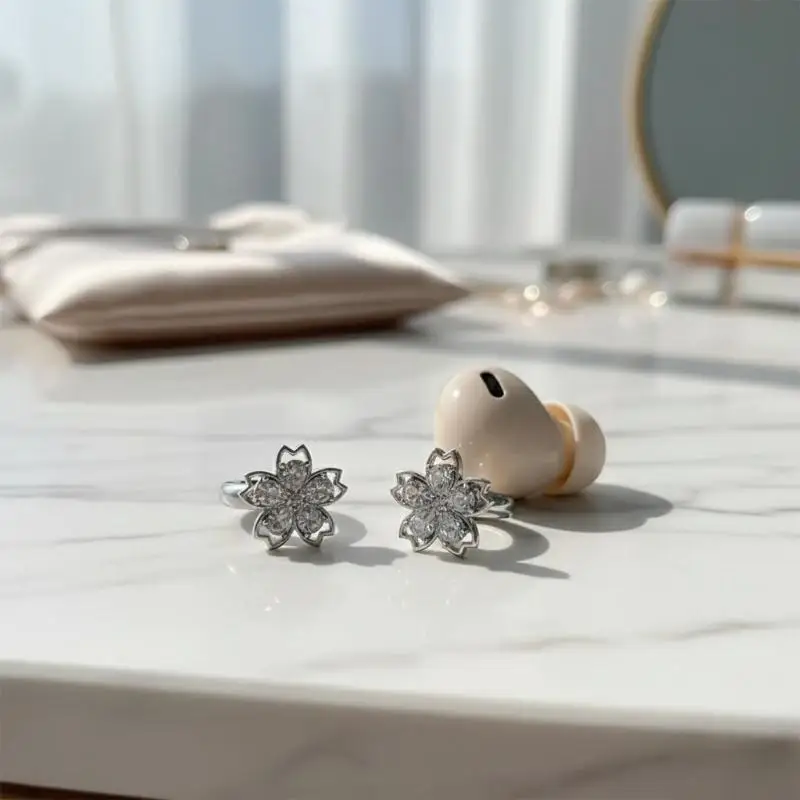 For Multiple Models Fashionable Zirconia Butterfly Pearls Earphone Studs Secure Clasps Quick InstallationT Ing Q Store