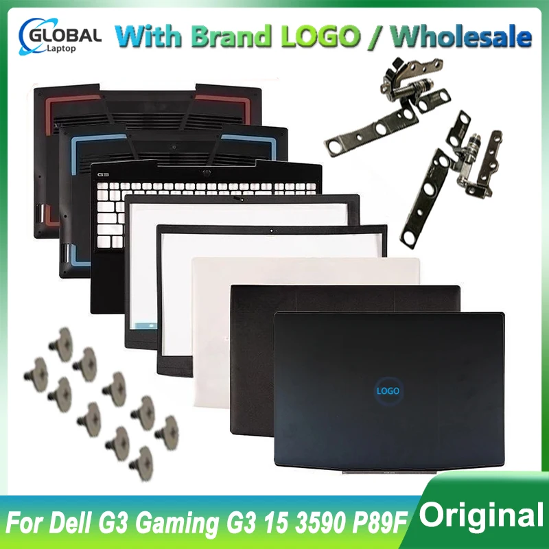 

NEW Laptop Case for Dell G3 Gaming G3 15 3590 P89F LCD Back Cover Front Bezel Hinges Palmrest Bottom Case Top Lid 0747KP 07MD2F