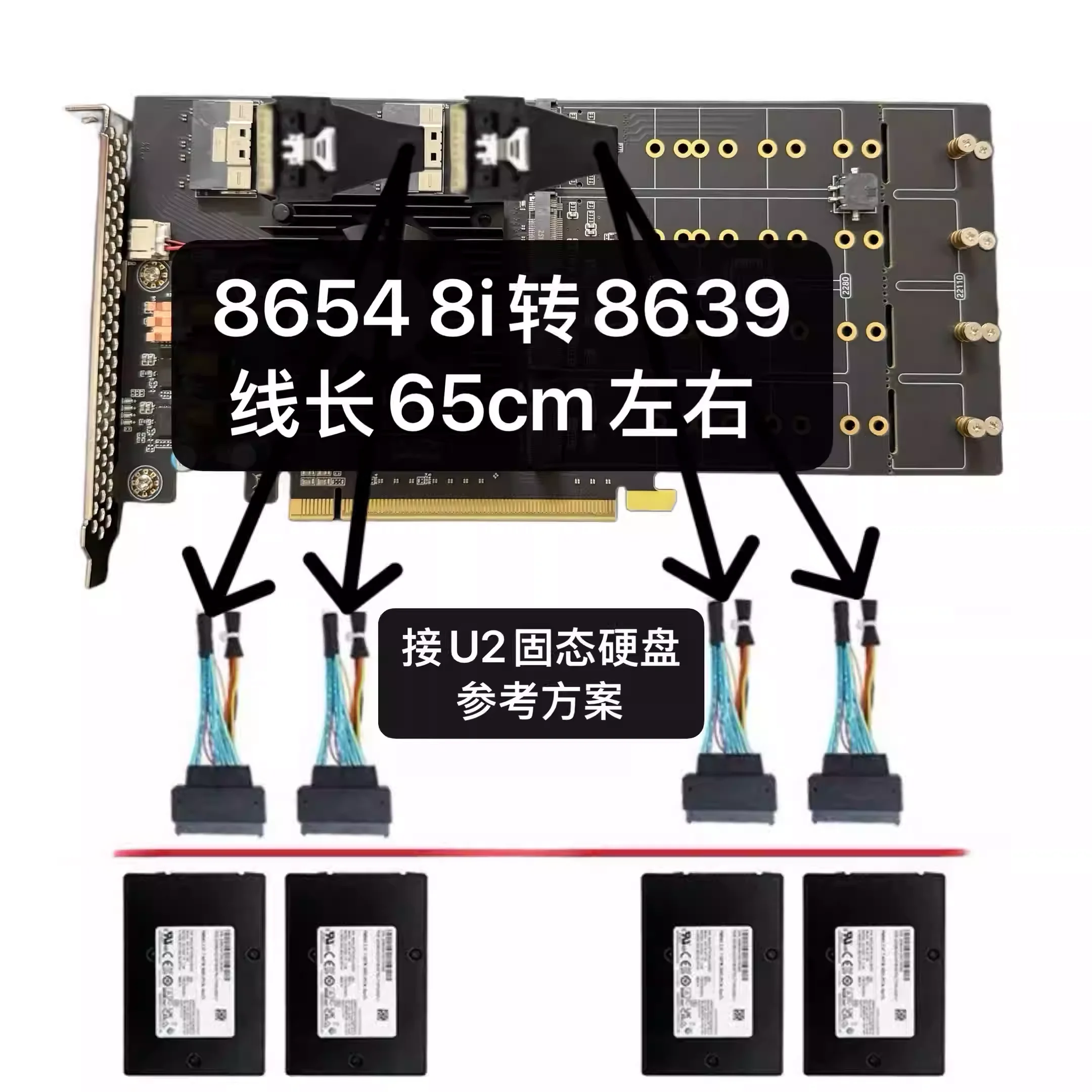 Split Free and Driver Free PEX4.0 Twelve Disc M.2/U2 Full/Half Height PCIe Expansion Card mute