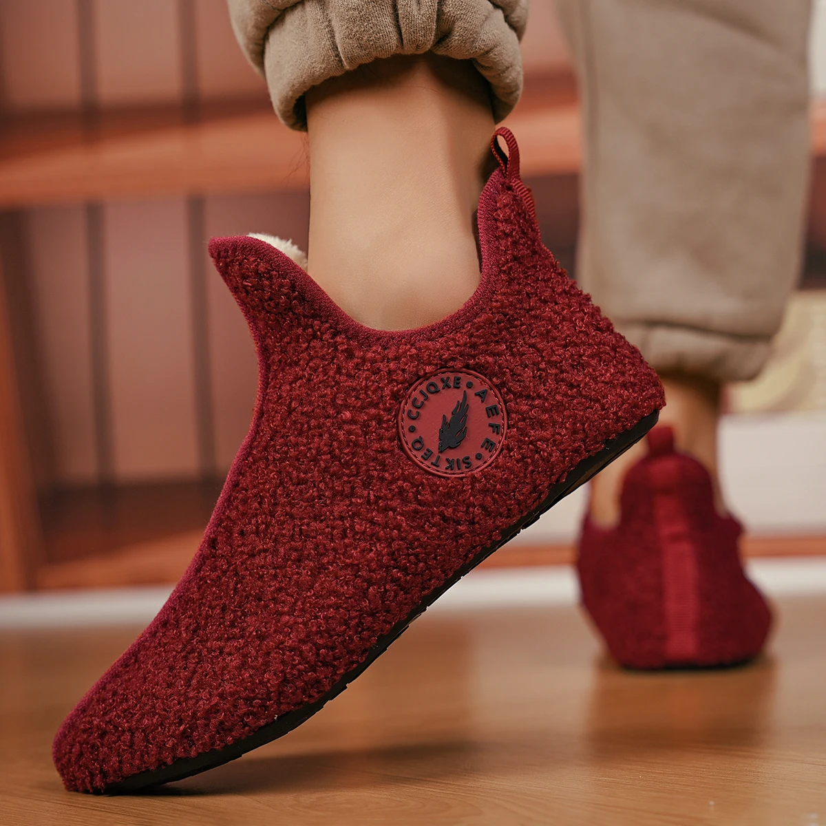 Herren-Hausschuhe für faule Leute, geeignet für den Innenbereich. Winter-Freizeitschuhe, Winter-Baumwollschuhe – Detail 6