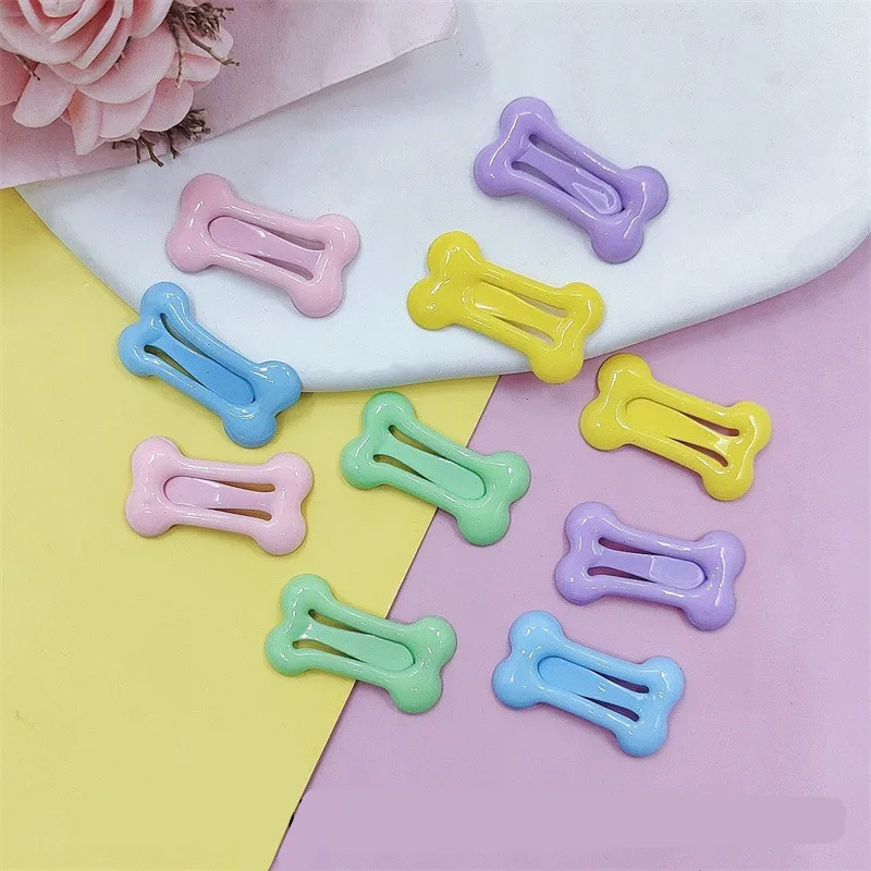 Cute Dog Hairpin Colorful Bone Shape Hairpin Pet Puppy Dogs Hair Clips for Chihuahua Pug Pet Dog Grooming Accessories