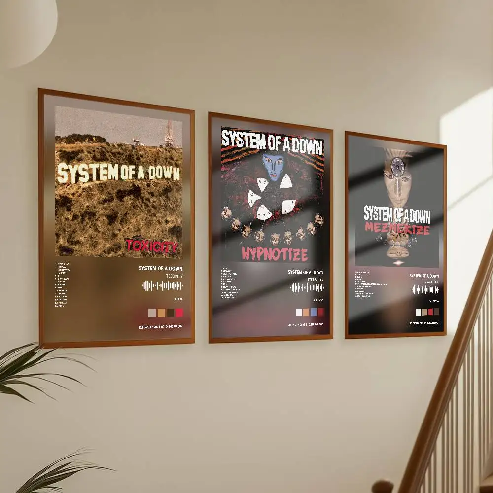 System Of A Down Poster Album Art Cover Songs Music Rap Wall Waterproof Paper Sticker For Living Room Home Decor